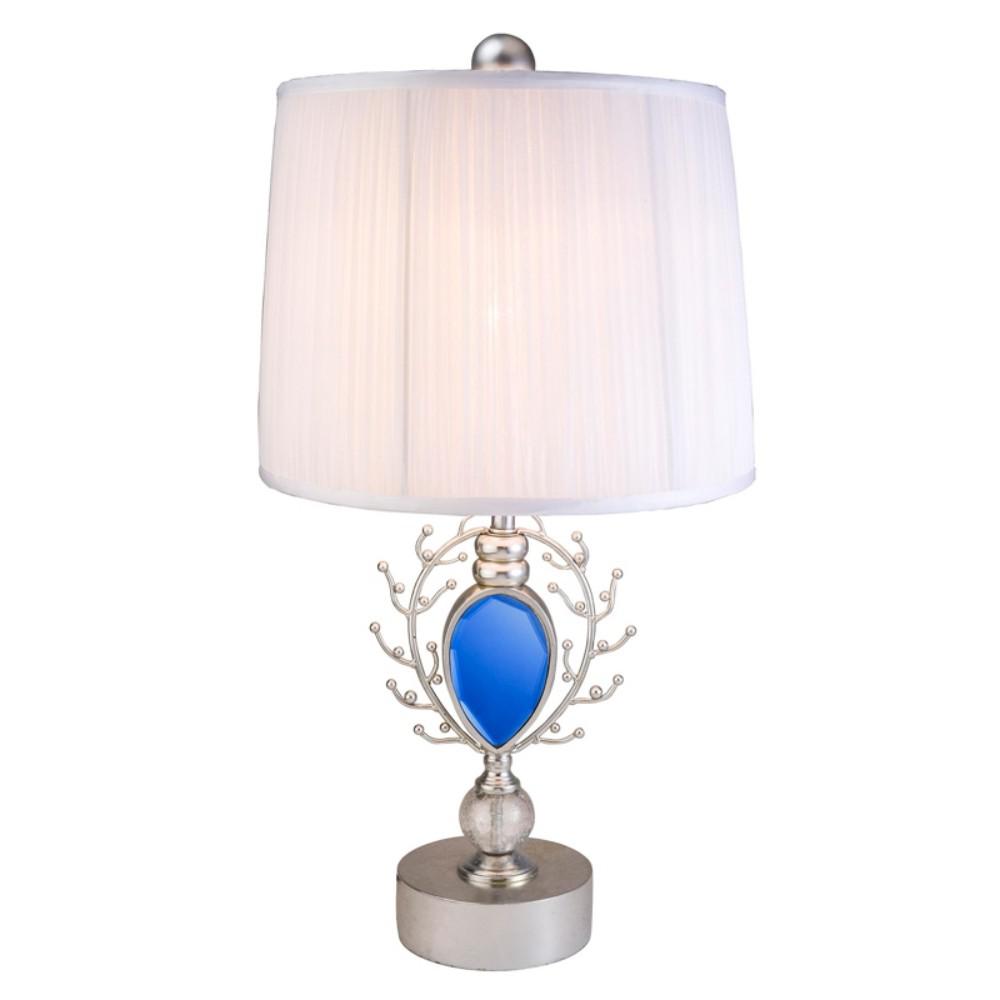Dazzling Faux Turquoise Pendent Silver Table Lamp. Picture 1