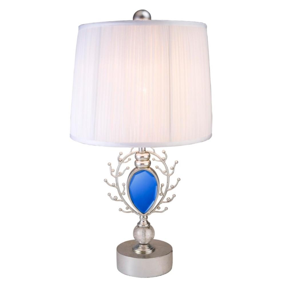 Dazzling Faux Turquoise Pendent Silver Table Lamp. Picture 2