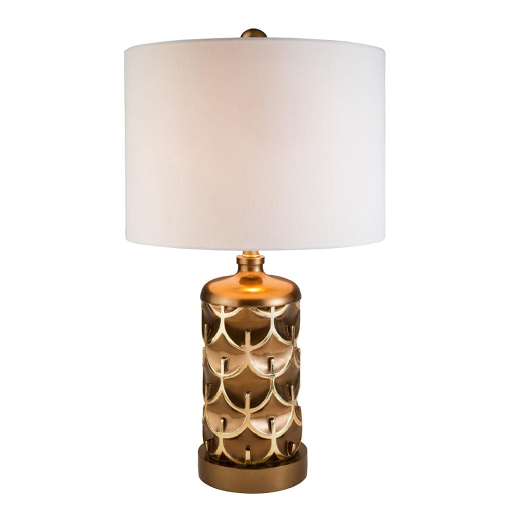Magestic Brown and Gold Geo Table Lamp. Picture 1