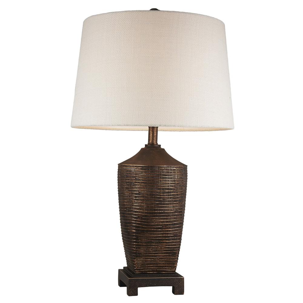 Fantastic Rustic Ribbed Bronze Table Lamp. Picture 1