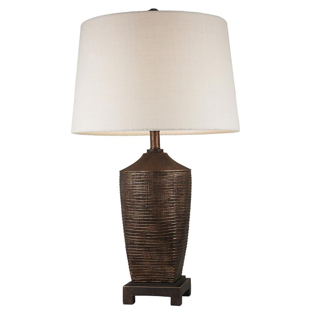 Fantastic Rustic Ribbed Bronze Table Lamp. Picture 2