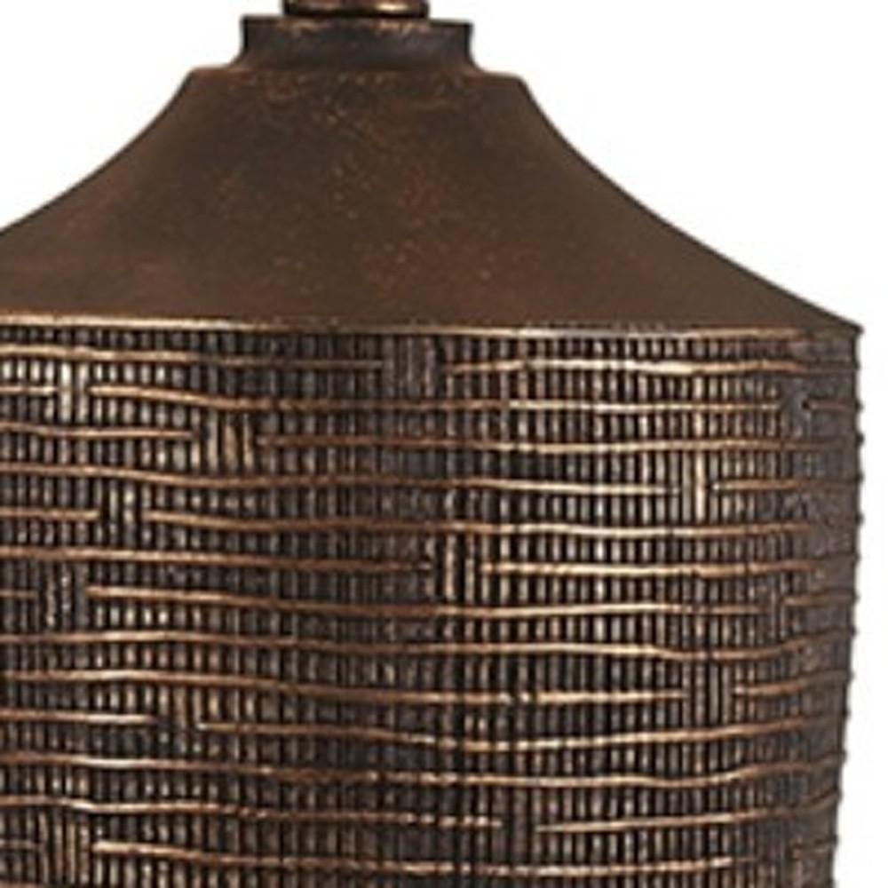 Fantastic Rustic Ribbed Bronze Table Lamp. Picture 4