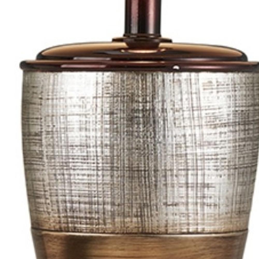 Exotic Brown and Gold Wide Stripe Table Lamp. Picture 5