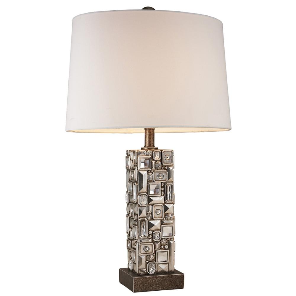 Silver Table Lamp with Abstract Mirror Design. Picture 2