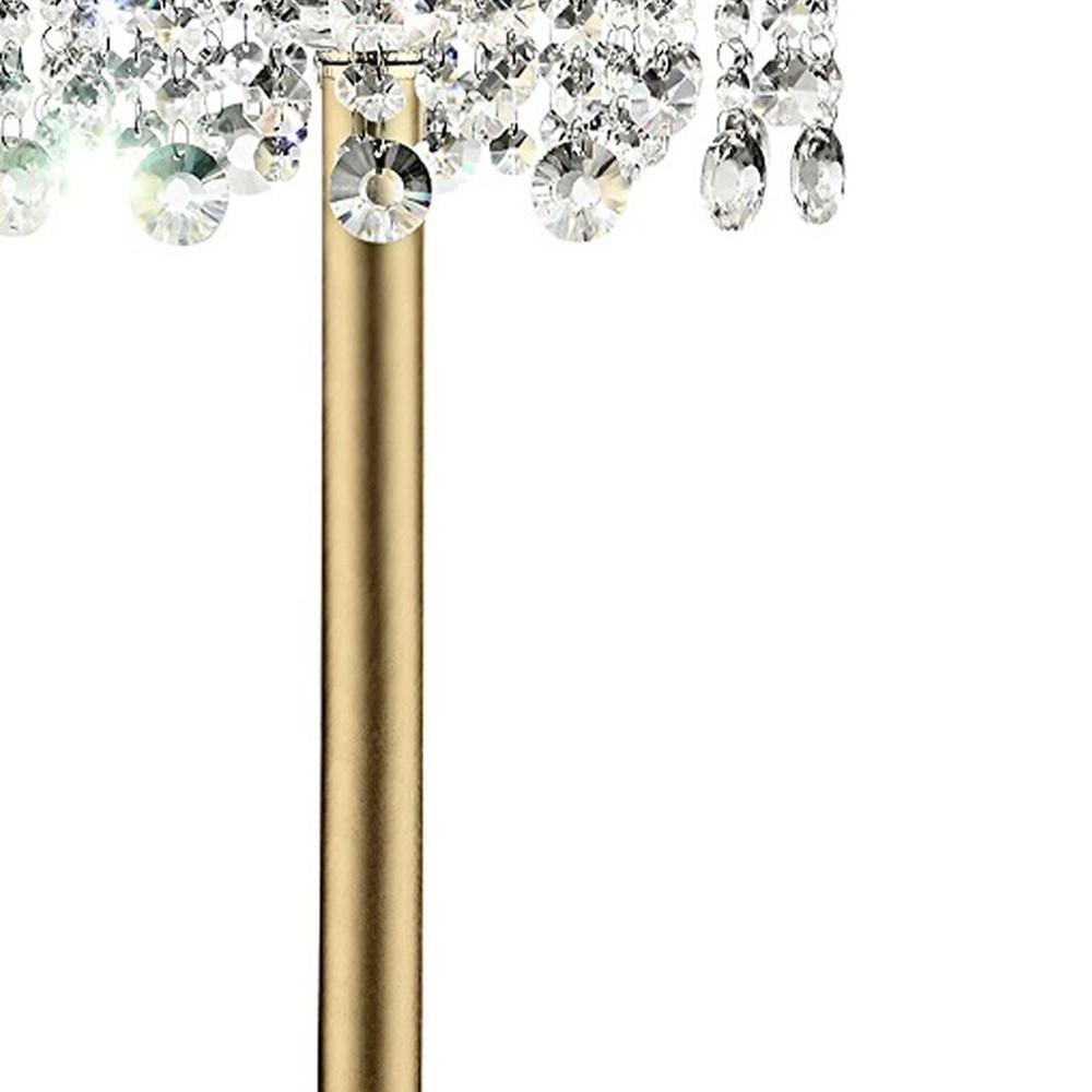 Primo Gold Finish Table Lamp with Crystal Accents and White Shade. Picture 6