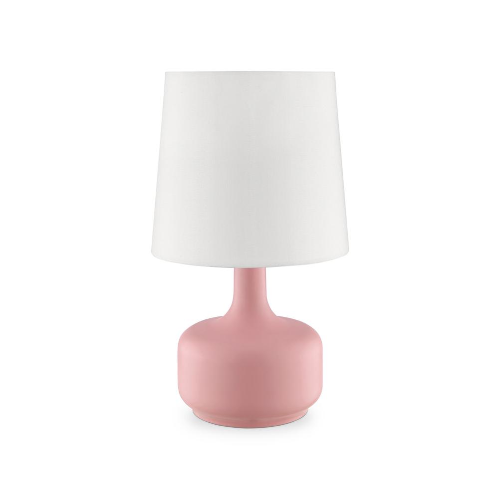Modern Soft Pink Table Lamp with Touch Switch. Picture 1
