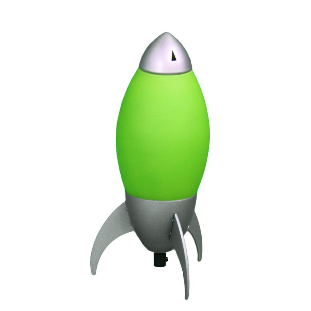 Green and Silver Rocket Shaped Table Lamp. Picture 2