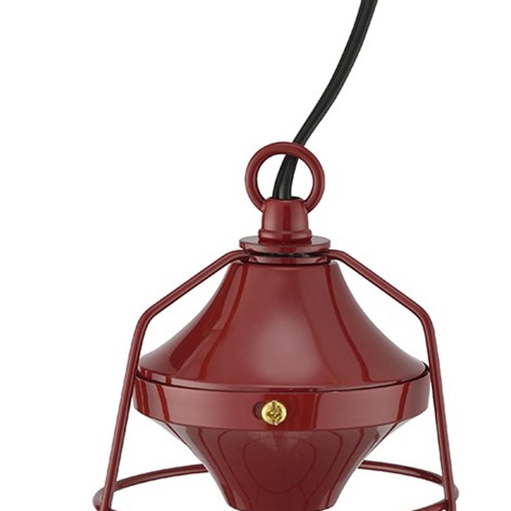Modern Red Lantern Design Table Lamp. Picture 4