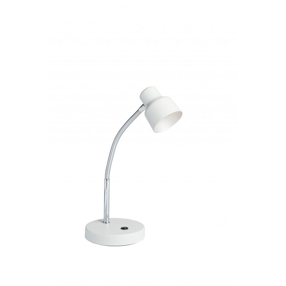 White and Silver Metal Gooseneck Desk Lamp. Picture 2