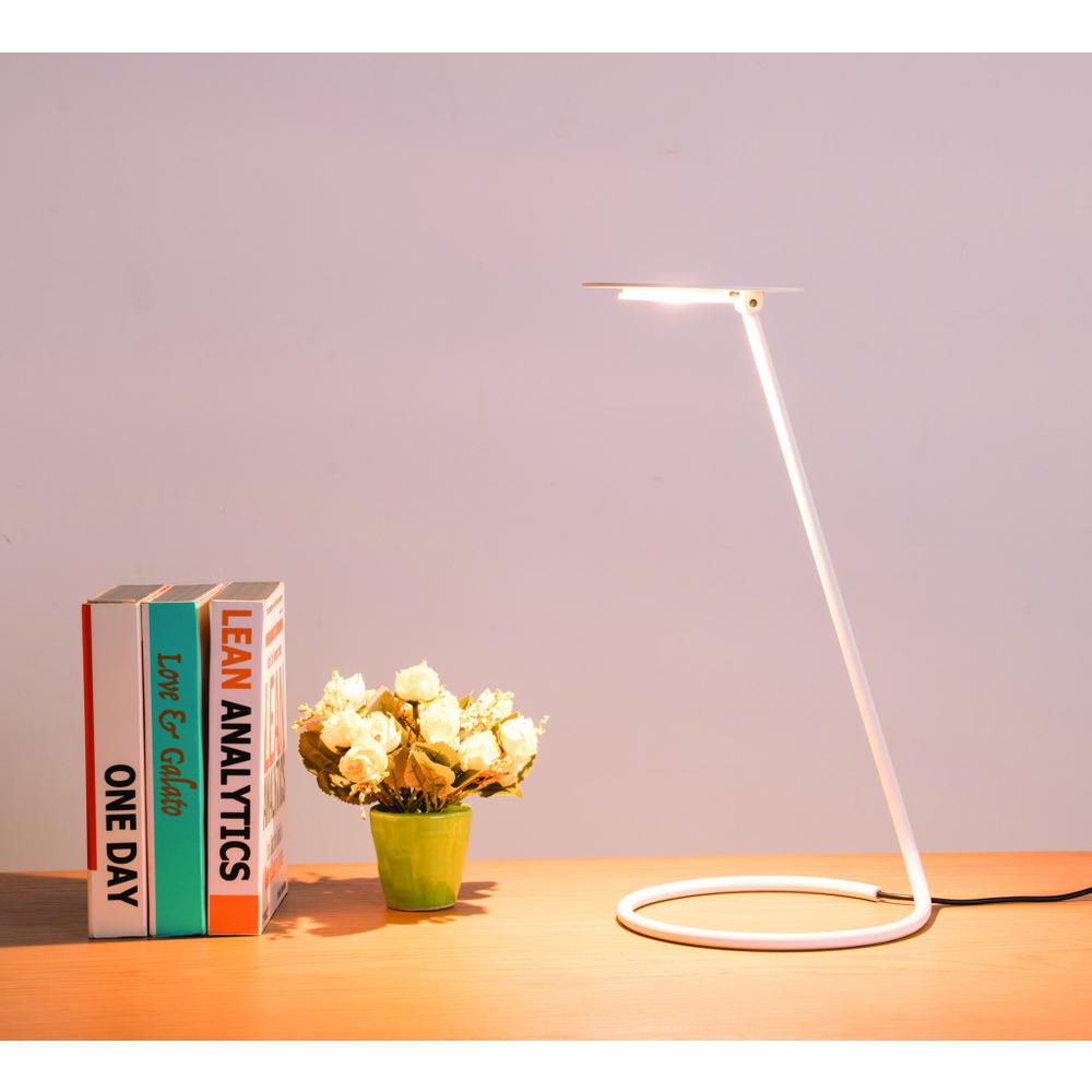 Minimalist White Metal LED Desk Lamp. Picture 2