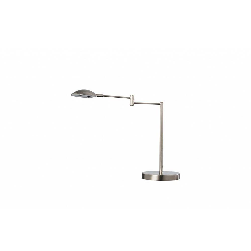 Minimalist Silver Metal Swing Arm Desk Lamp. Picture 1