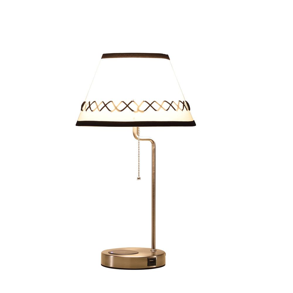 20” Modern Metal Table Lamp With USB Port. Picture 2