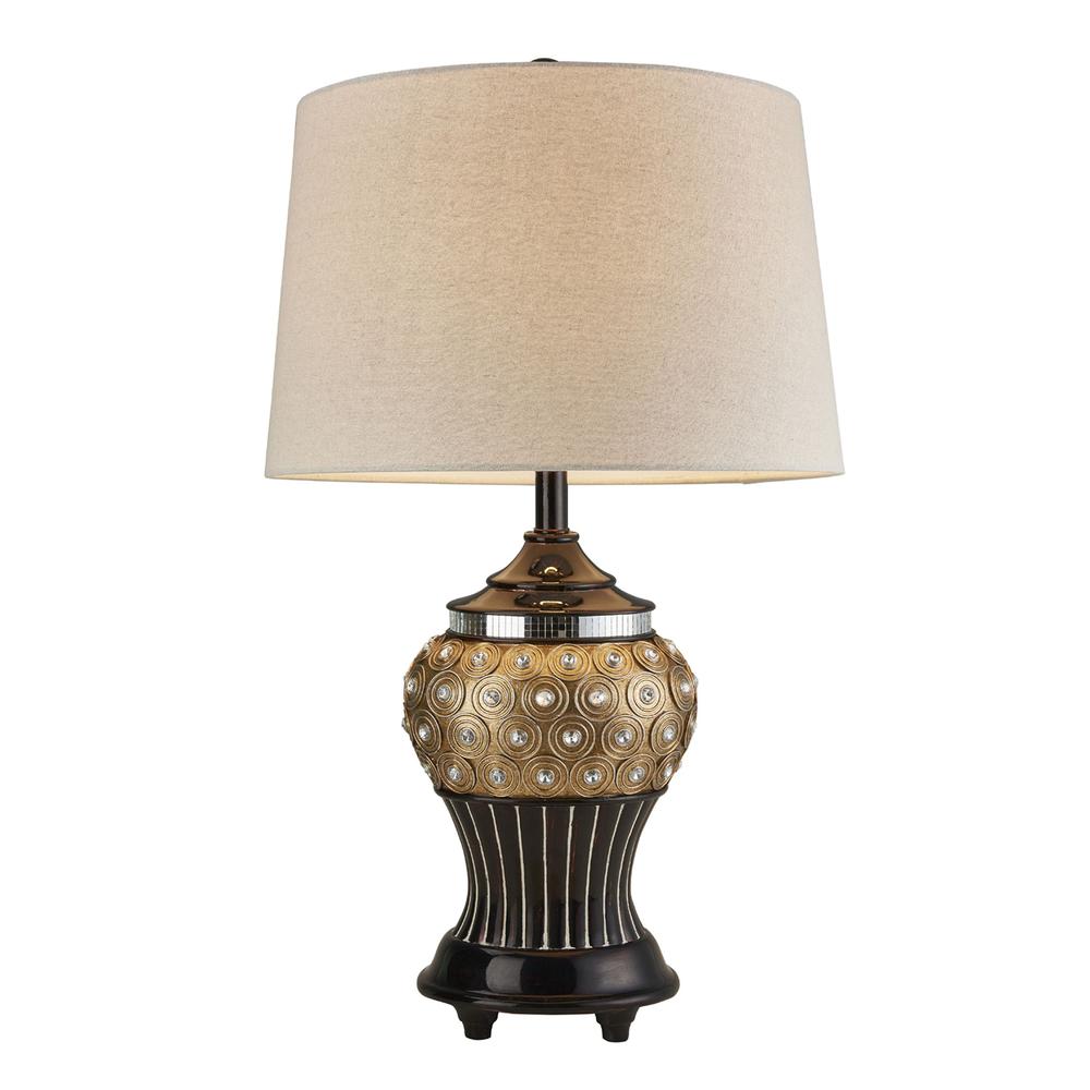 Glitzy Gold Bejeweled Table Lamp. Picture 1