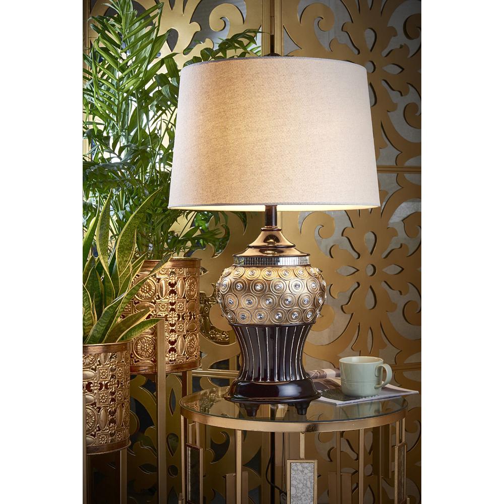 Glitzy Gold Bejeweled Table Lamp. Picture 2