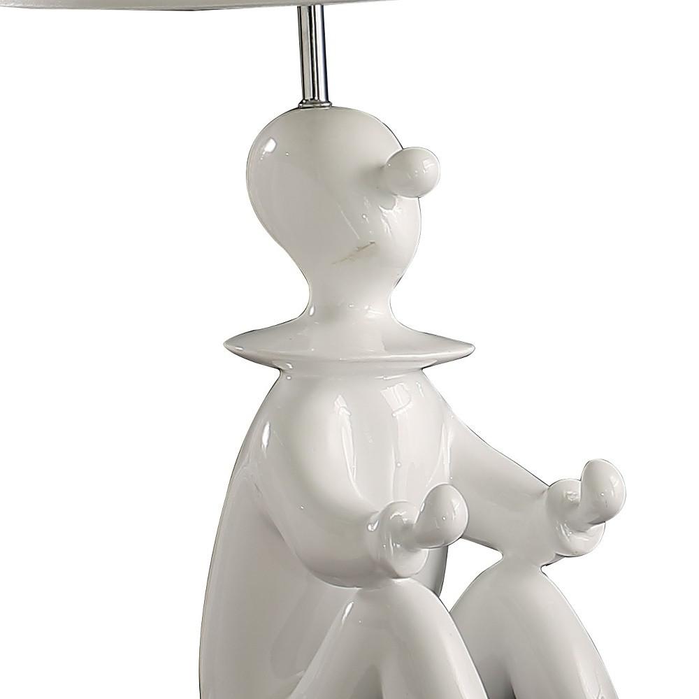 21” White Sculptural Clown Phone Holder Desk Lamp. Picture 4