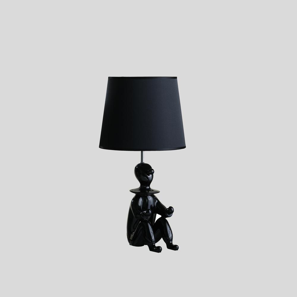 21” Black Sculptural Clown Phone Holder Desk Lamp. Picture 1