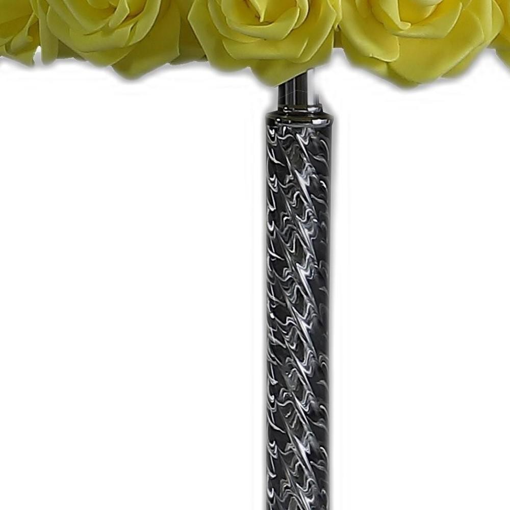 18” Yellow Roses Acrylic And Metal Table Lamp. Picture 5