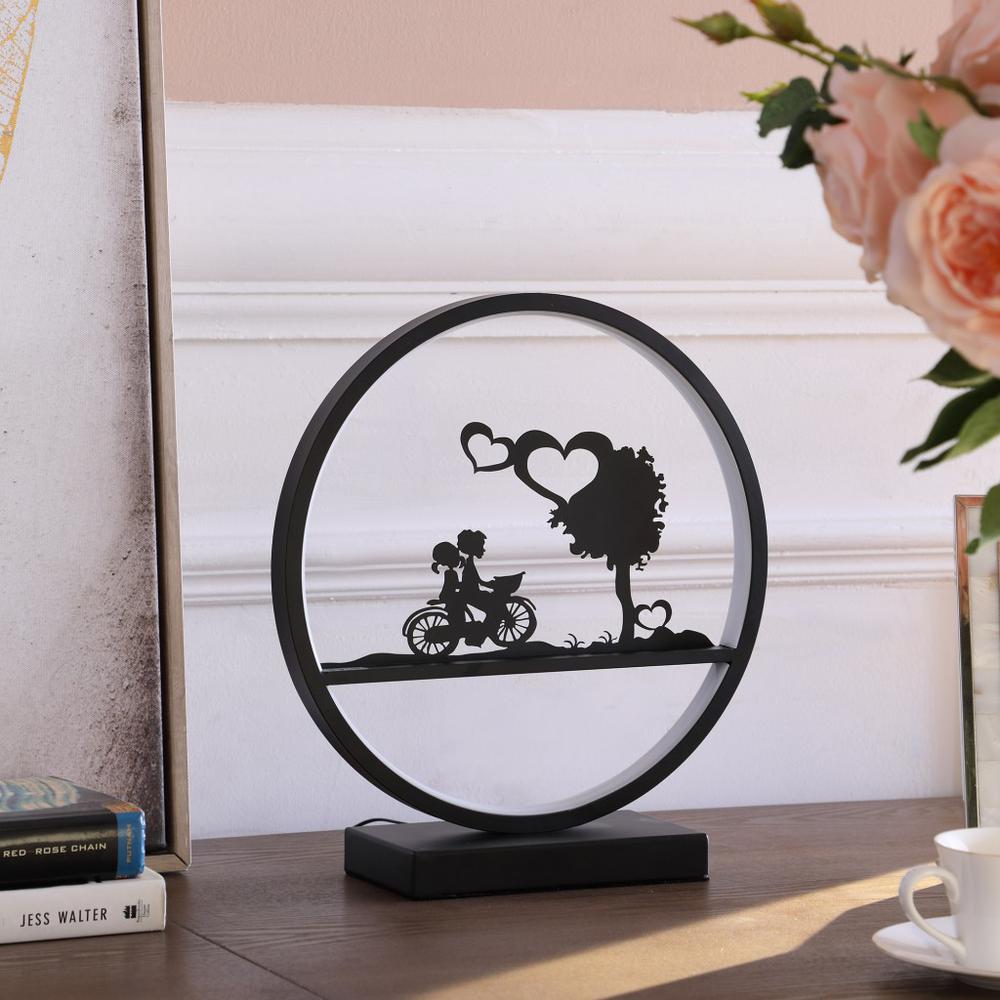 13” Kids On A Bicycle Table Lamp With LED Light. Picture 4