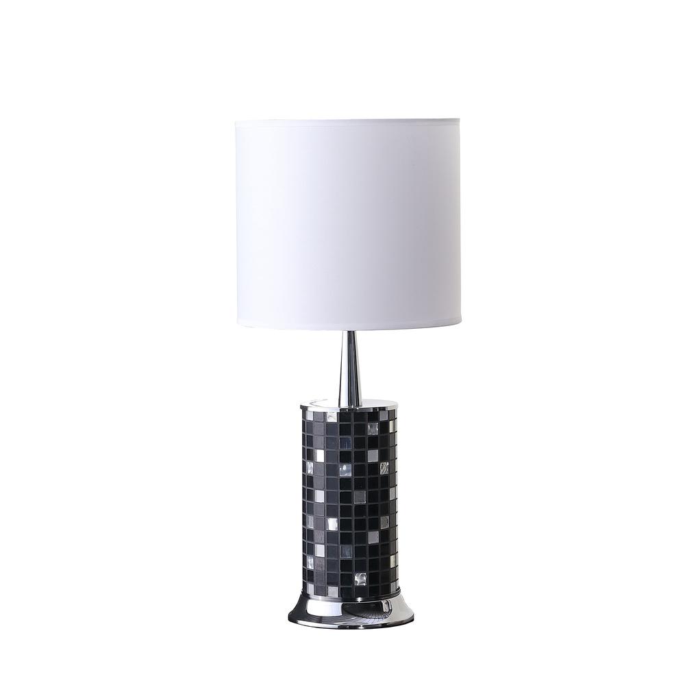 24” Dark Tones Metal And Glass Mosaic Table Lamp. Picture 1