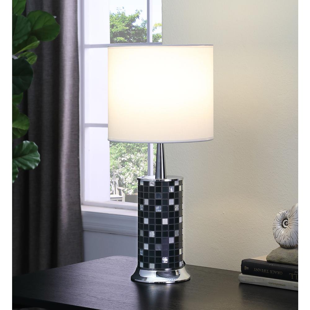 24” Dark Tones Metal And Glass Mosaic Table Lamp. Picture 2