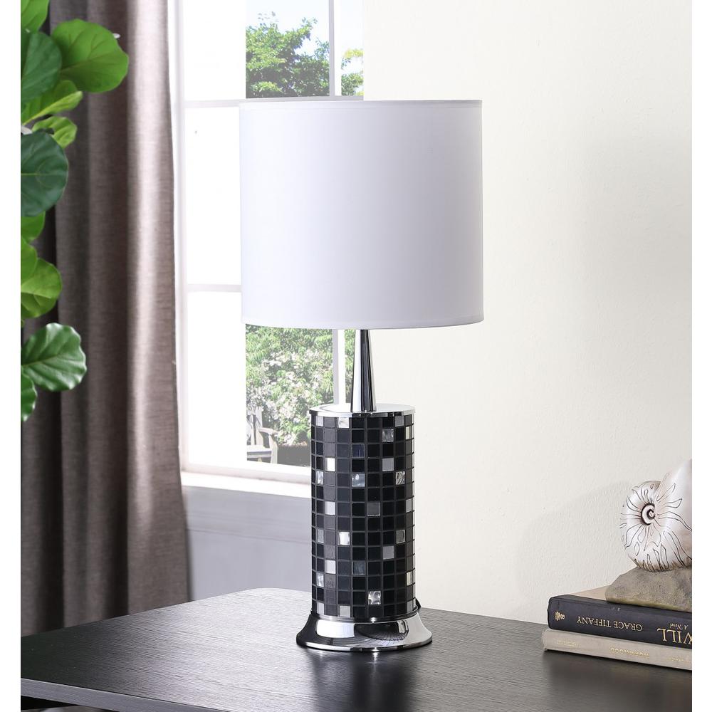24” Dark Tones Metal And Glass Mosaic Table Lamp. Picture 3