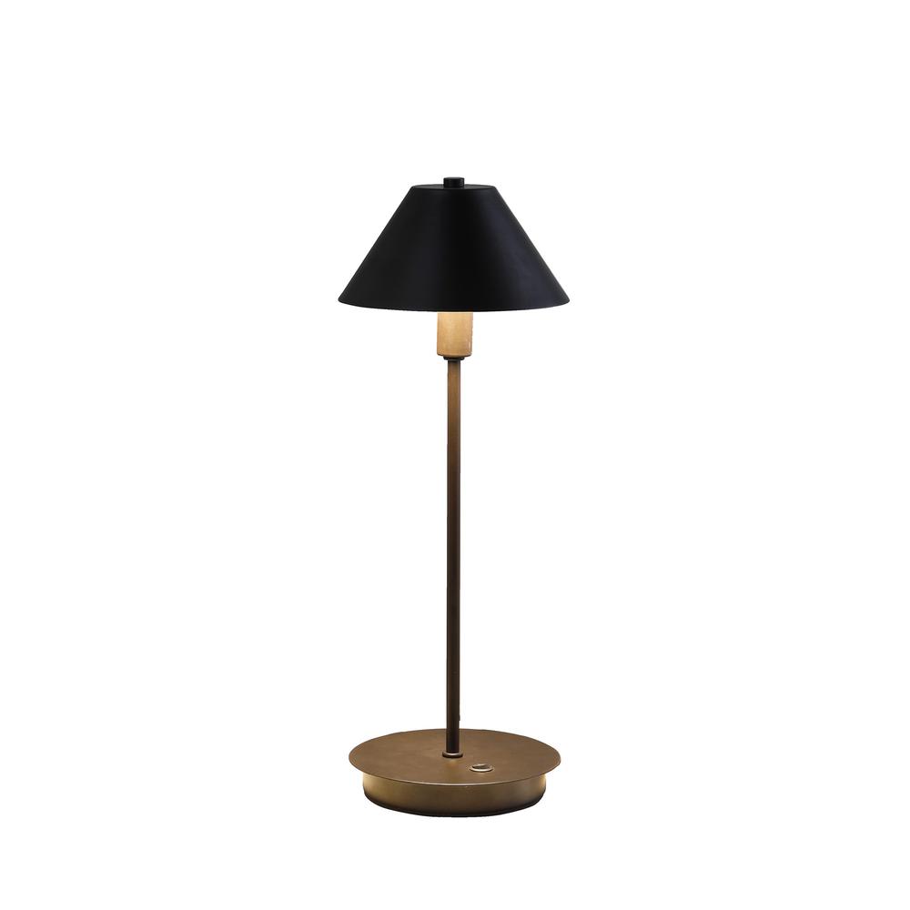 18” Industrial Matte Black Nickel Table Lamp. Picture 4
