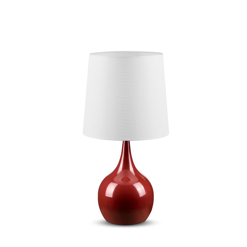 Minimalist Burgundy Table Lamp with Touch Switch. Picture 1