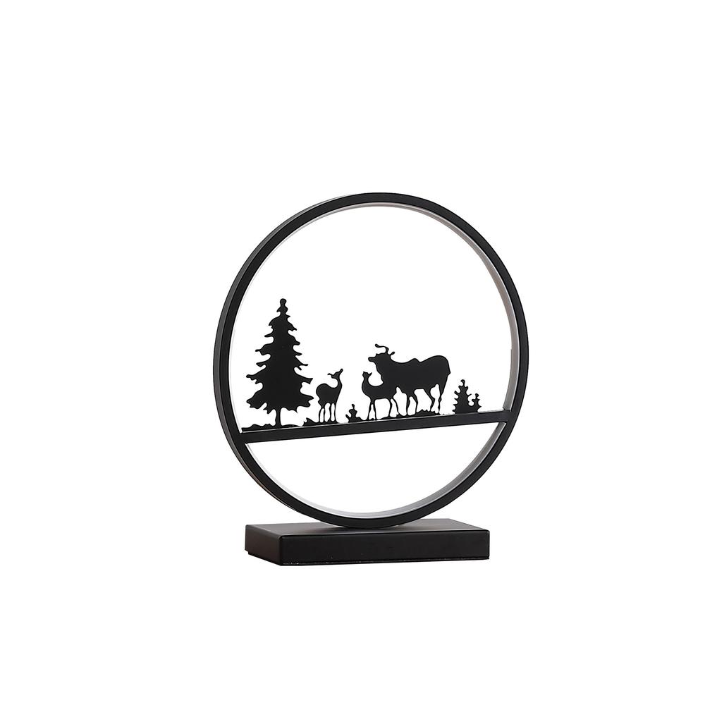13” Rustic Black Woodland Deer Table Lamp.. Picture 1