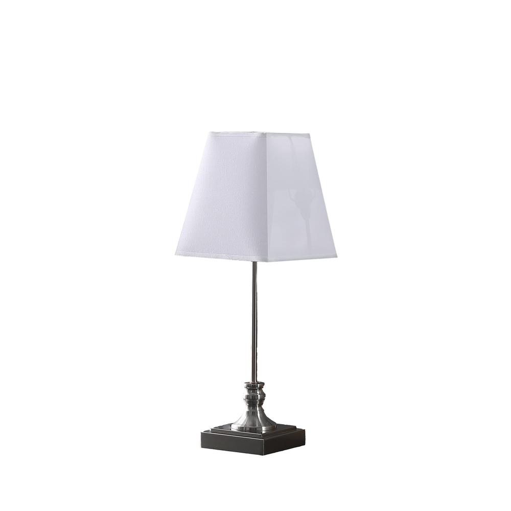 19” Classic Silver Table Lamp With Nickel Finish. Picture 1