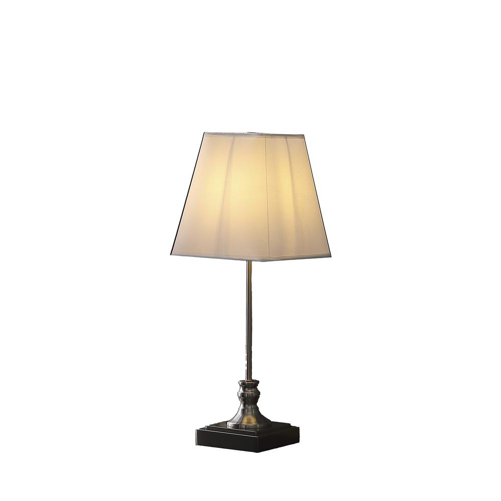 19” Classic Silver Table Lamp With Nickel Finish. Picture 2