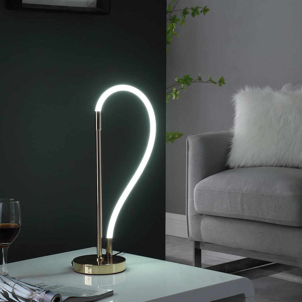 21” Modern Rose Gold LED Elastic Tube Desk Lamp. Picture 4