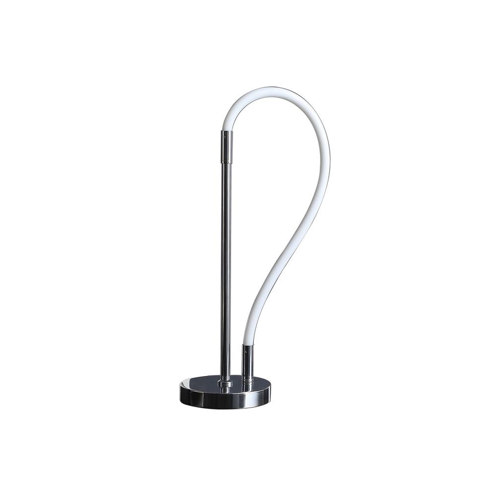 21” Modern Silver LED Elastic Tube Desk Lamp. Picture 1