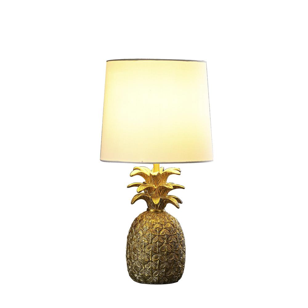 17” Burnished Gold Pineapple Table Lamp. Picture 2