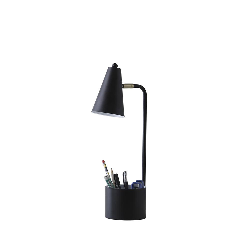20” Compact Black Student Metal Desk Lamp. Picture 1