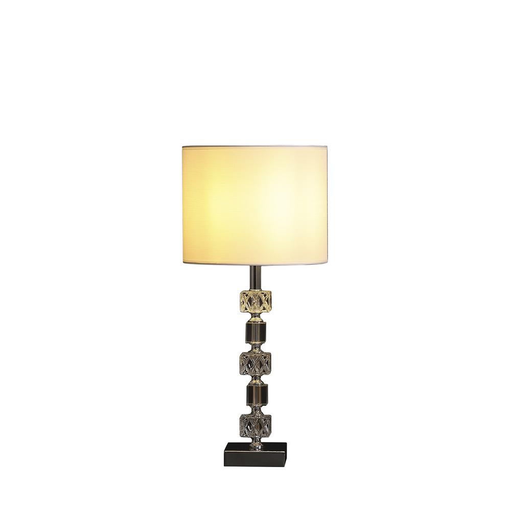 20” Luxurious Crystal And Steel Table Lamp. Picture 2