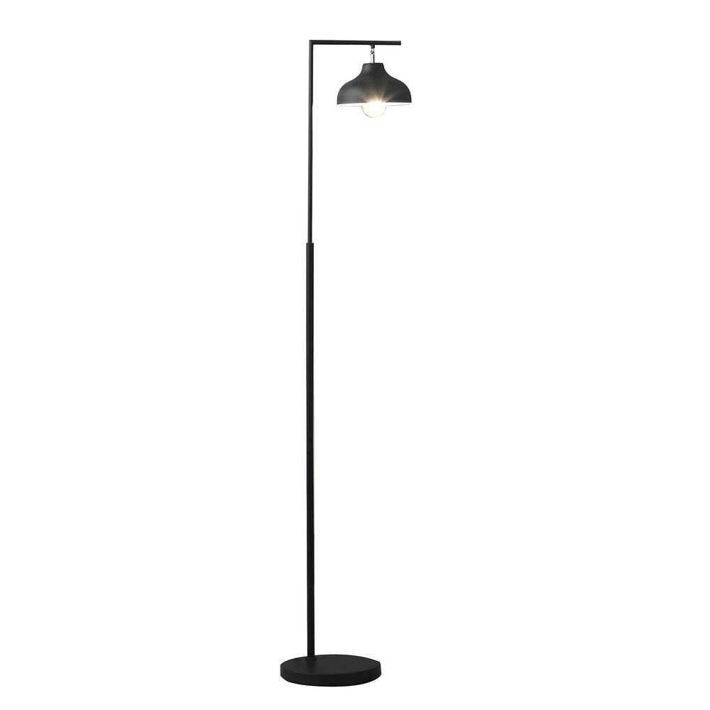 63" Black Modern Farmhouse Floor Lamp with Black Shade. Picture 2