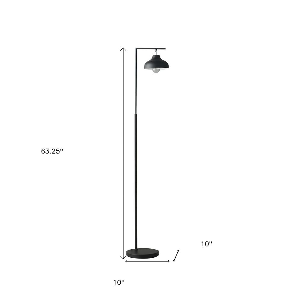 63" Black Modern Farmhouse Floor Lamp with Black Shade. Picture 7