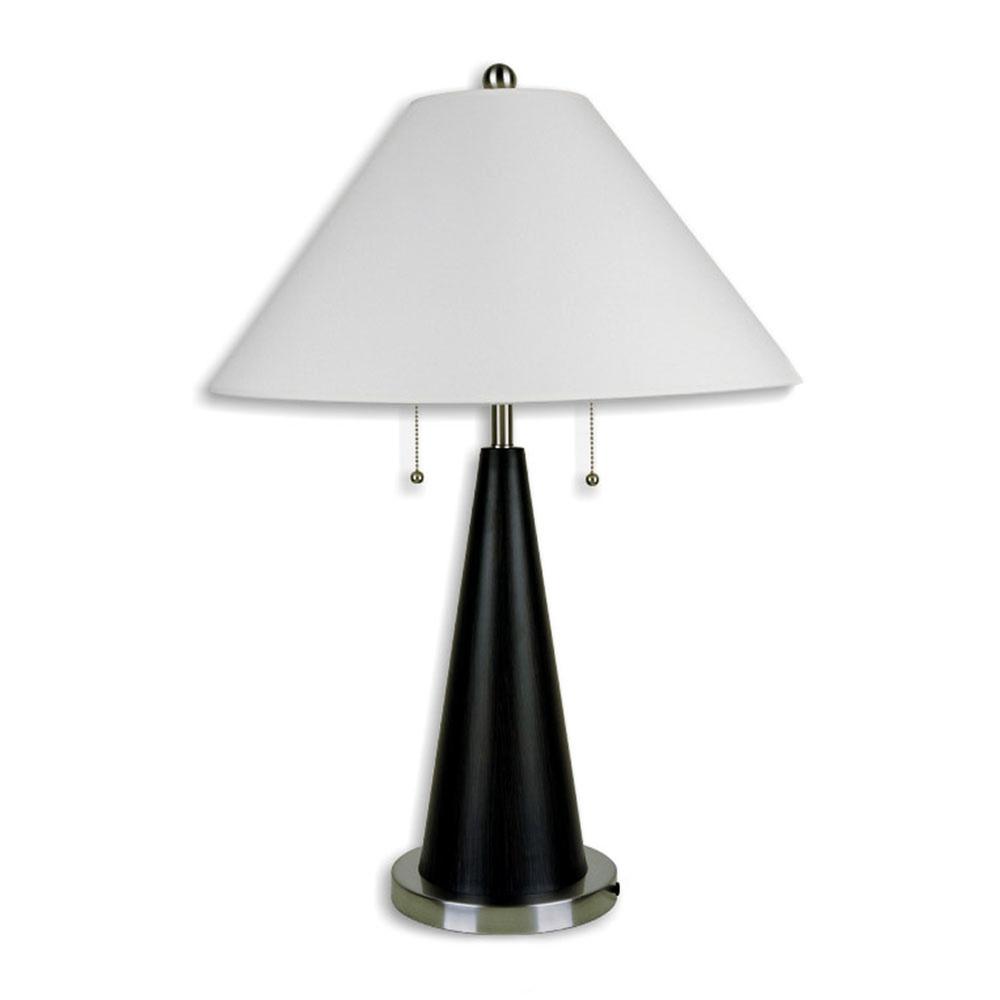 Black Conical Table Lamp with White Shade. Picture 2