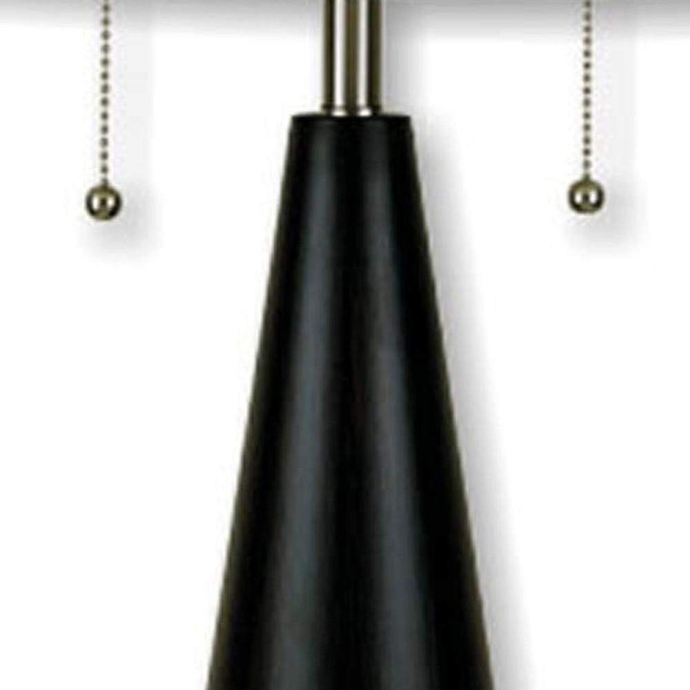 Black Conical Table Lamp with White Shade. Picture 3