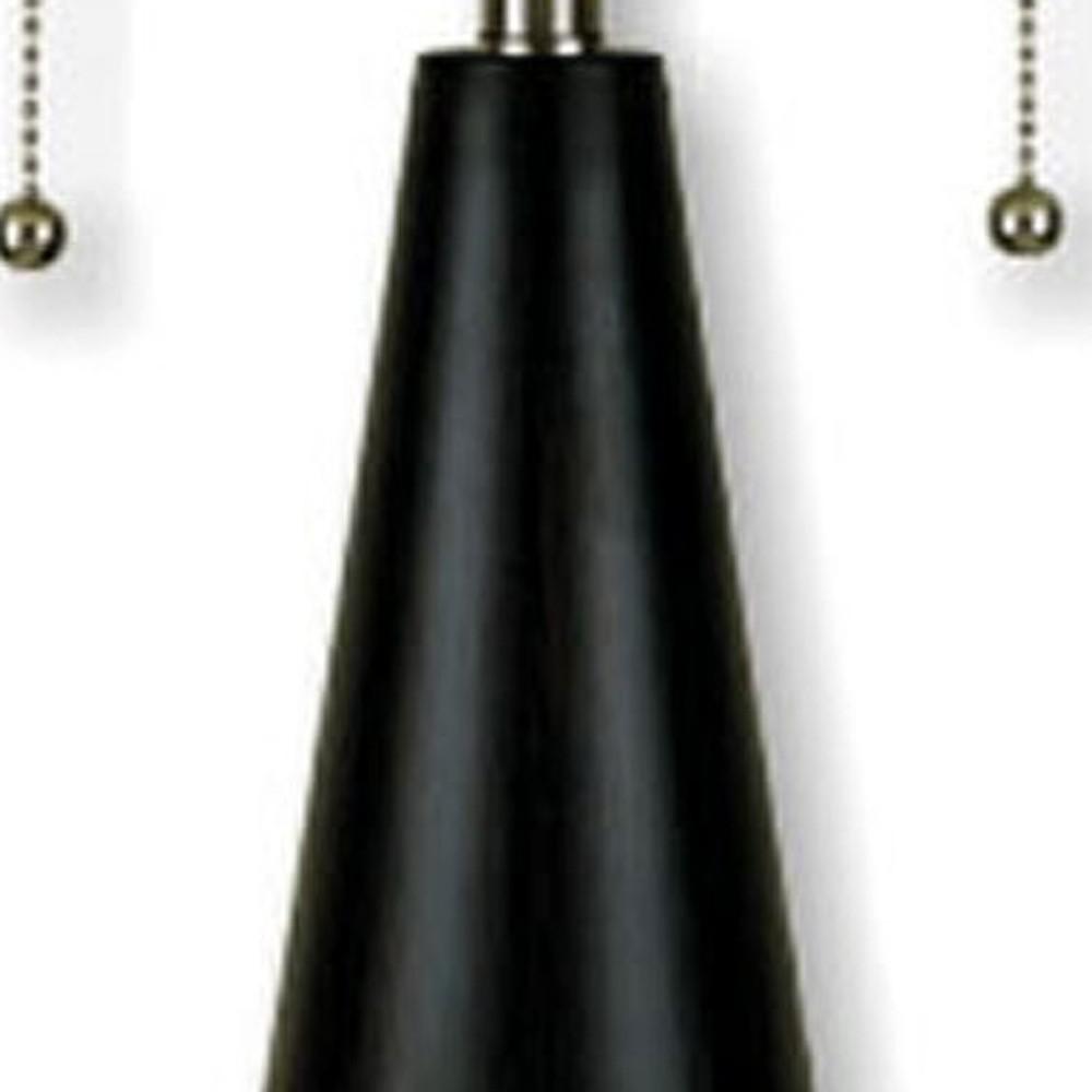 Black Conical Table Lamp with White Shade. Picture 4