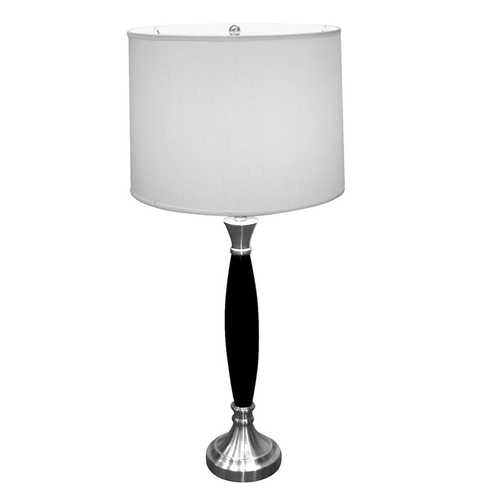 Silver and Black Metal Table Lamp. Picture 1
