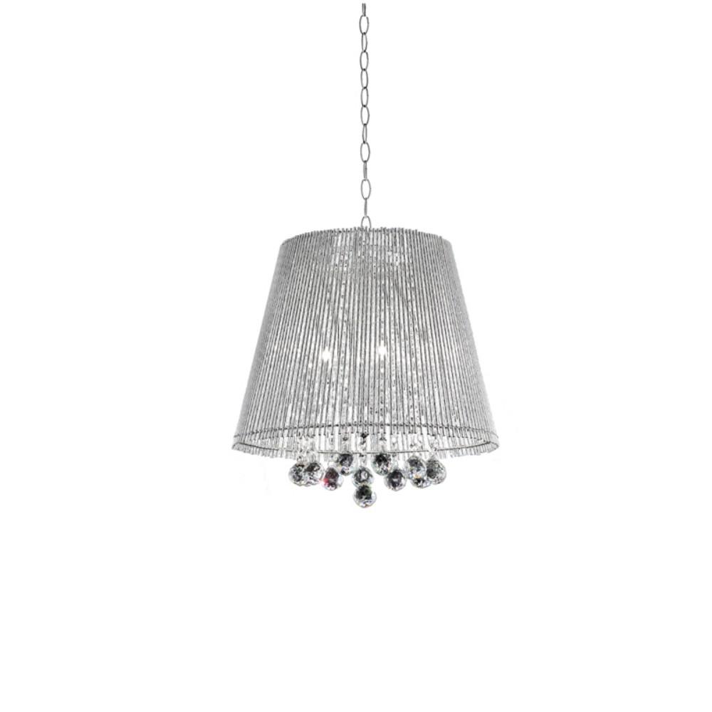 Dreamy Silver Ceiling Lamp with Crystal Accents. Picture 1