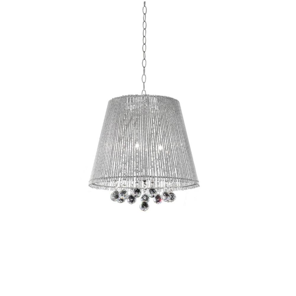 Dreamy Silver Ceiling Lamp with Crystal Accents. Picture 2