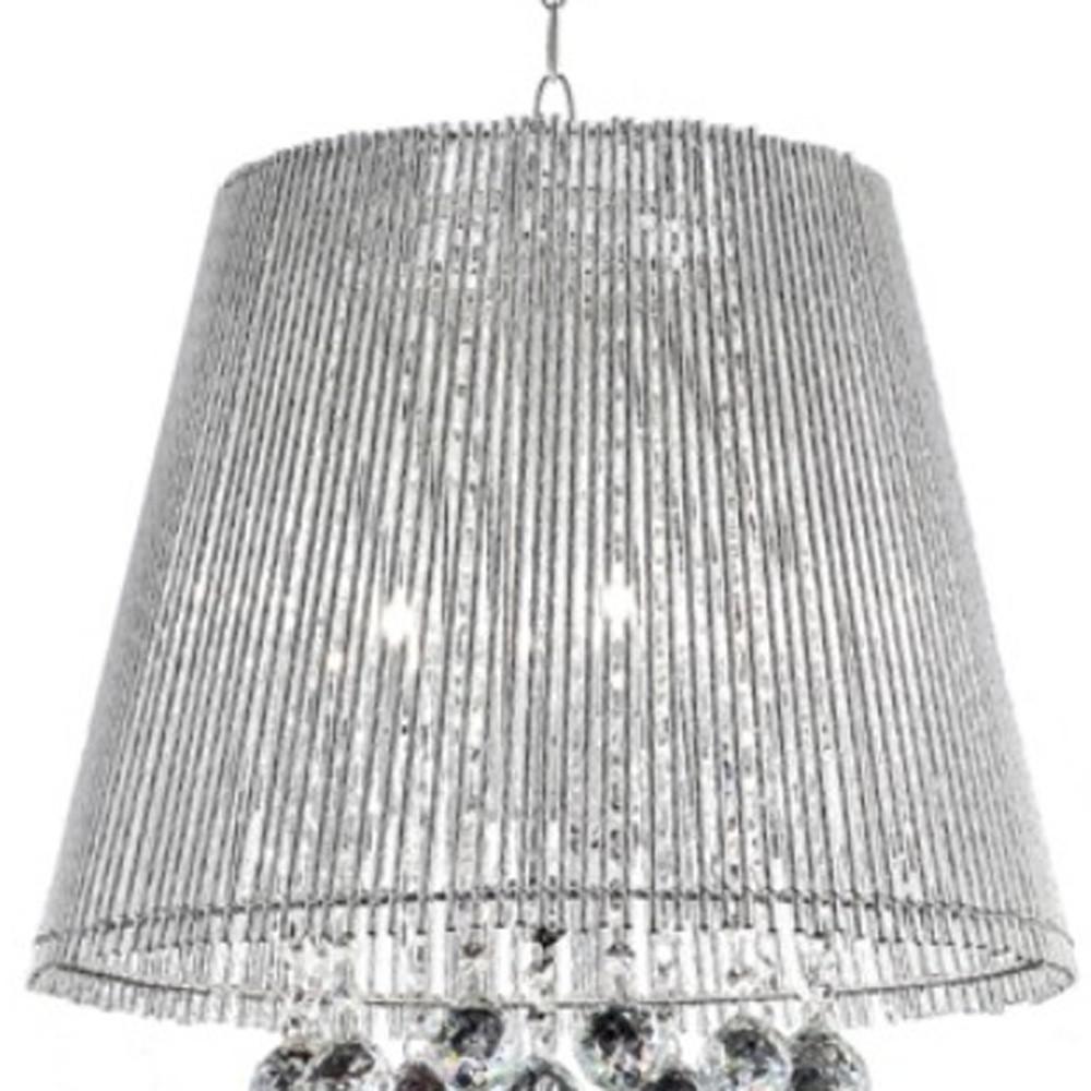 Dreamy Silver Ceiling Lamp with Crystal Accents. Picture 3