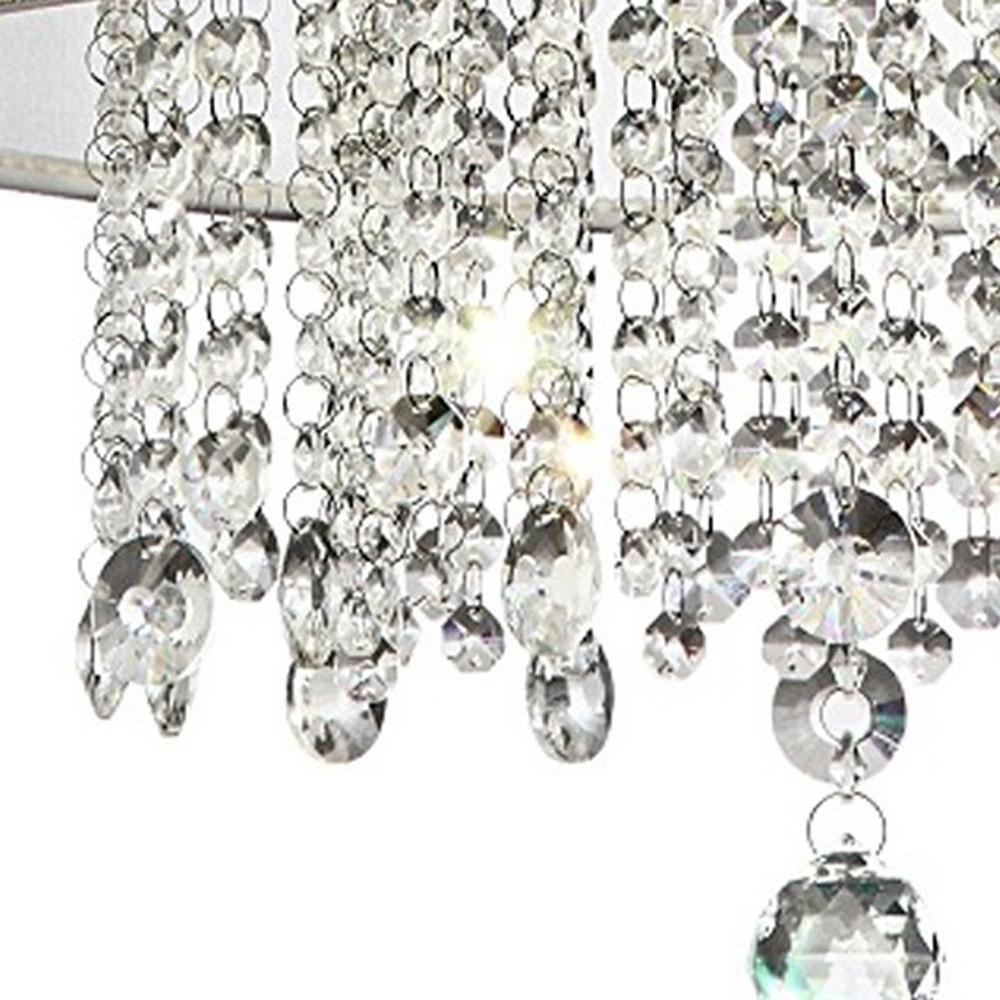 Primo Gold Finish Ceiling Lamp with Crystal Accents and White Shade. Picture 6