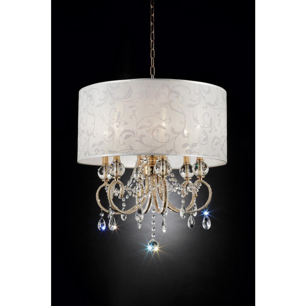 Stunning Brass Gold Finish Ceiling Lamp with Crystal Accents. Picture 2