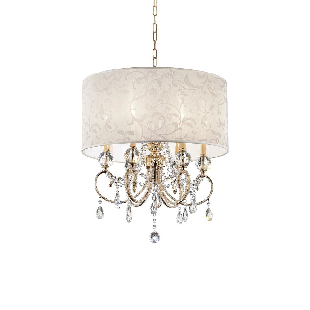 Stunning Brass Gold Finish Ceiling Lamp with Crystal Accents. Picture 4