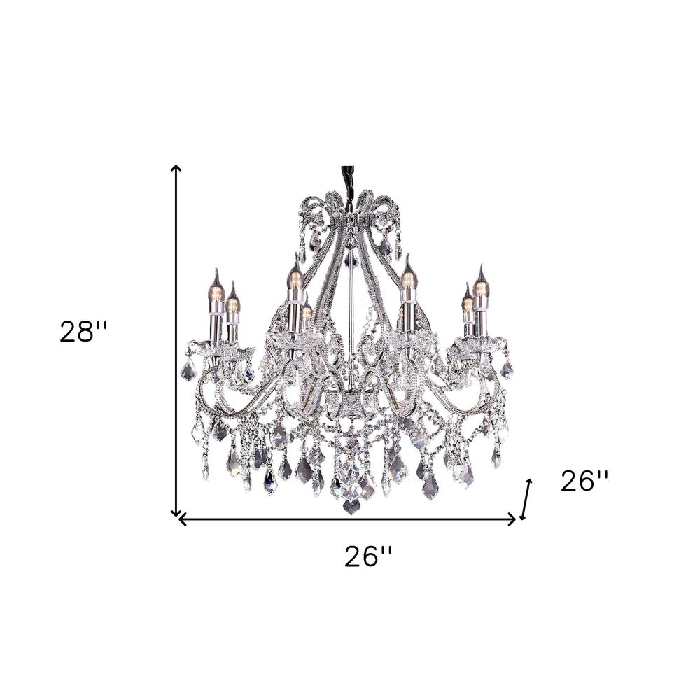Candle Style Empire Eight Light Transparent Glass Led Ceiling Light. Picture 7