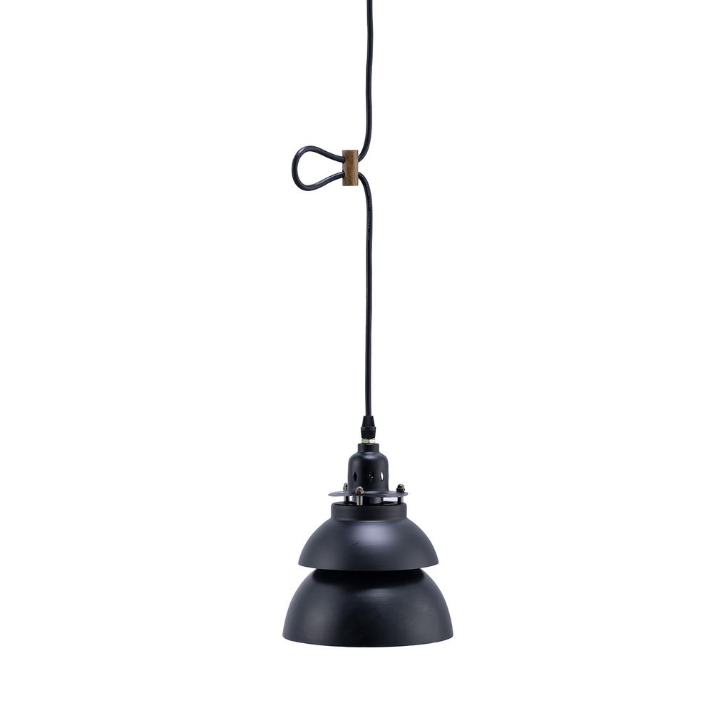 Industrial Two Tier Black Metal Hanging Light. Picture 1