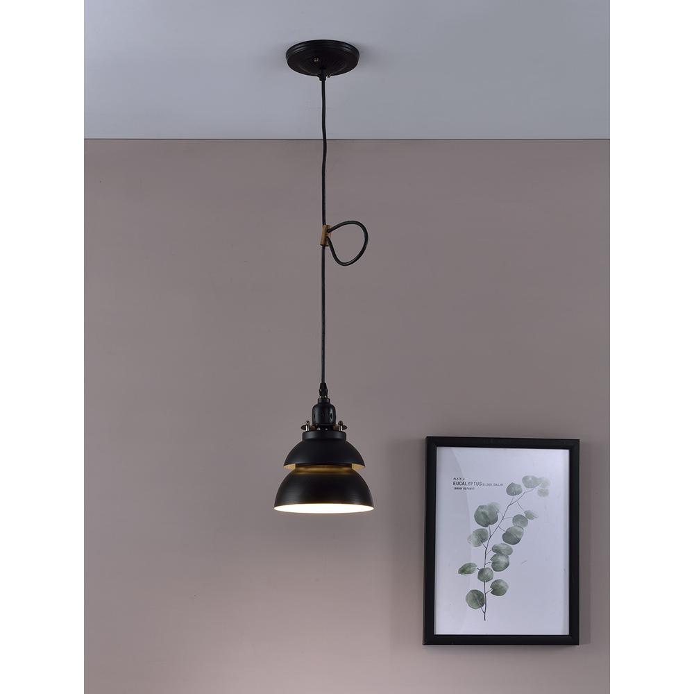Industrial Two Tier Black Metal Hanging Light. Picture 2